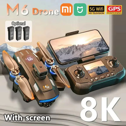 Xiaomi  M6 Drone Professional 8K Camera Dron 5G WIFI FPV UAV with Screen Remote Control RC Dron Avoidance Aerial Quadcopter