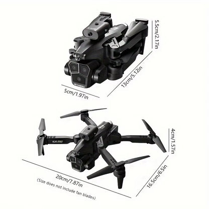 2 Batteries K10 MAX: 3 Camera Remote Control Drone with SD Three ESC Camera Optical Flow Positioning 360° Obstacle Avoidance 2.4