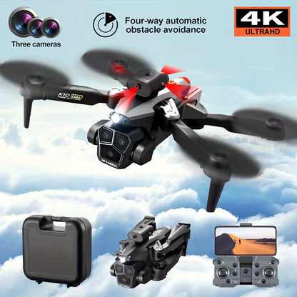 2 Batteries K10 MAX: 3 Camera Remote Control Drone with SD Three ESC Camera Optical Flow Positioning 360° Obstacle Avoidance 2.4